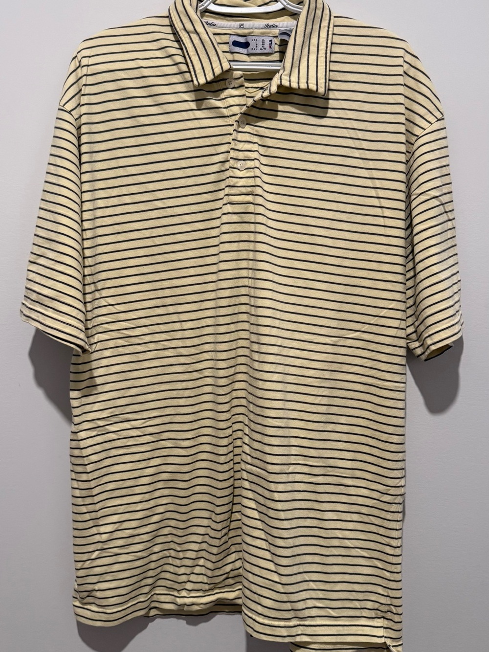 Fila Yellow Polo with Navy Thin Stripes